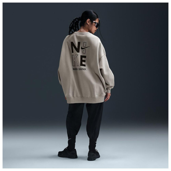 Nike Γυναικείο φούτερ Sportswear Oversized Fleece Crewneck Sweatshirt Nike Γυναικείο φούτερ Sportswear Oversized Fleece Crewneck Sweatshirt